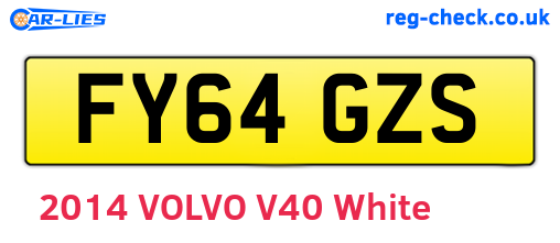 FY64GZS are the vehicle registration plates.
