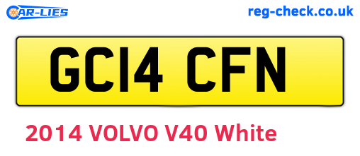 GC14CFN are the vehicle registration plates.