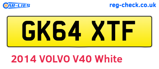 GK64XTF are the vehicle registration plates.