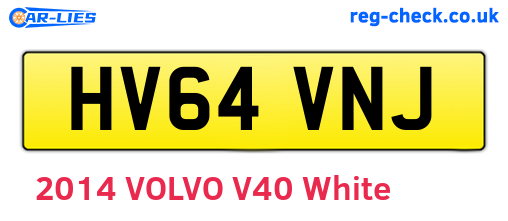 HV64VNJ are the vehicle registration plates.