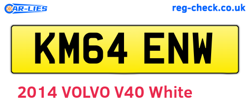 KM64ENW are the vehicle registration plates.