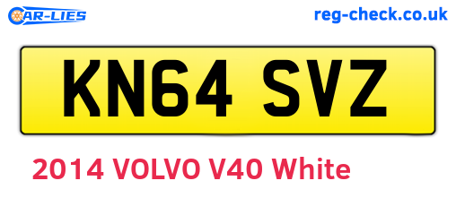 KN64SVZ are the vehicle registration plates.