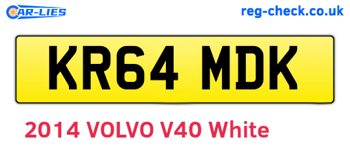 KR64MDK are the vehicle registration plates.