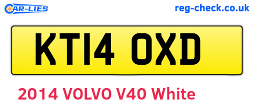 KT14OXD are the vehicle registration plates.
