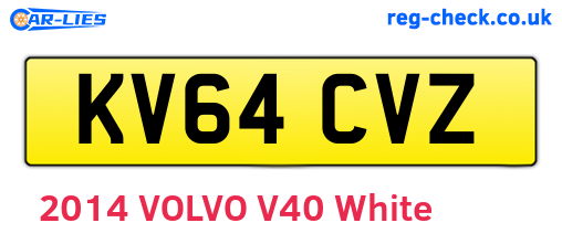 KV64CVZ are the vehicle registration plates.