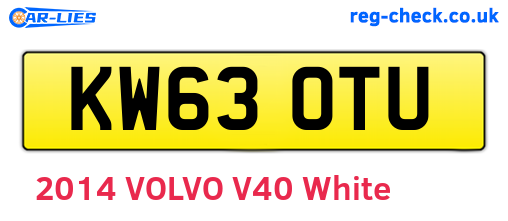 KW63OTU are the vehicle registration plates.