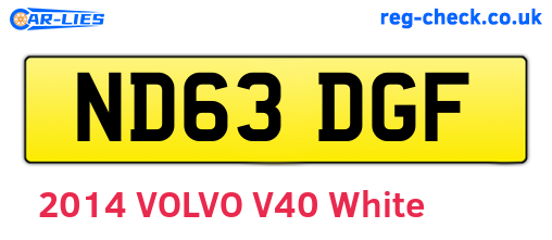 ND63DGF are the vehicle registration plates.