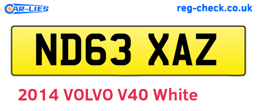 ND63XAZ are the vehicle registration plates.