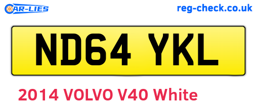 ND64YKL are the vehicle registration plates.