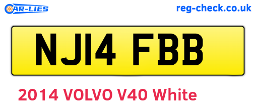 NJ14FBB are the vehicle registration plates.