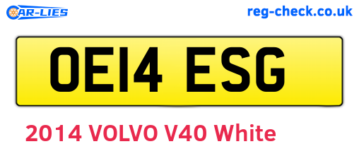 OE14ESG are the vehicle registration plates.