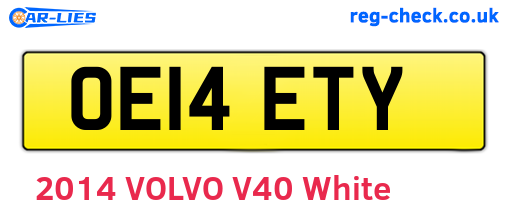 OE14ETY are the vehicle registration plates.