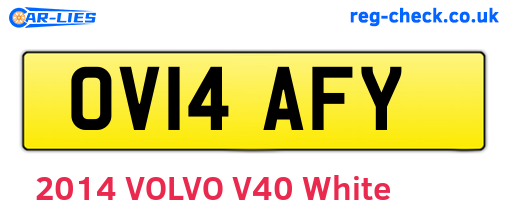 OV14AFY are the vehicle registration plates.
