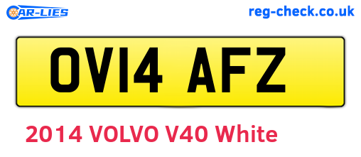 OV14AFZ are the vehicle registration plates.