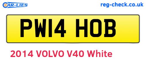 PW14HOB are the vehicle registration plates.