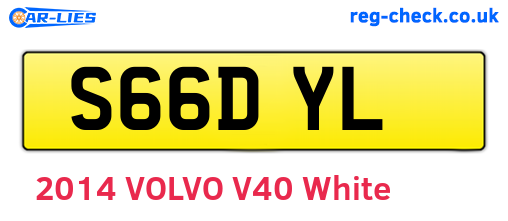 S66DYL are the vehicle registration plates.