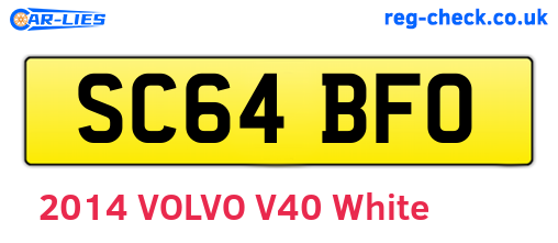 SC64BFO are the vehicle registration plates.