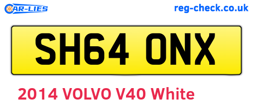 SH64ONX are the vehicle registration plates.