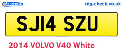 SJ14SZU are the vehicle registration plates.