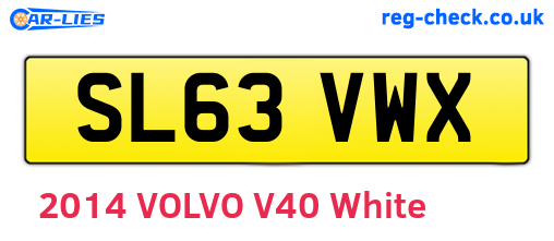 SL63VWX are the vehicle registration plates.