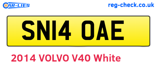 SN14OAE are the vehicle registration plates.
