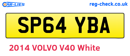 SP64YBA are the vehicle registration plates.