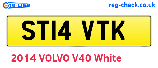 ST14VTK are the vehicle registration plates.