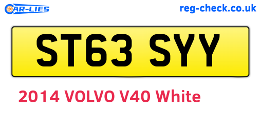 ST63SYY are the vehicle registration plates.