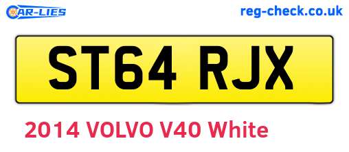 ST64RJX are the vehicle registration plates.