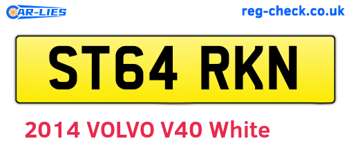 ST64RKN are the vehicle registration plates.