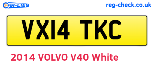 VX14TKC are the vehicle registration plates.