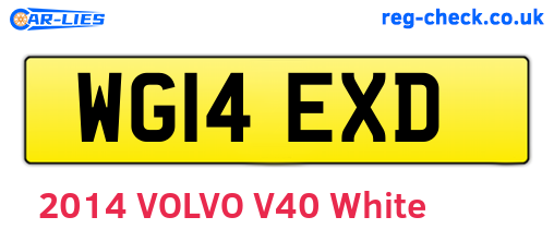 WG14EXD are the vehicle registration plates.