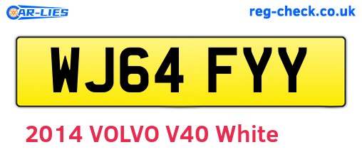 WJ64FYY are the vehicle registration plates.