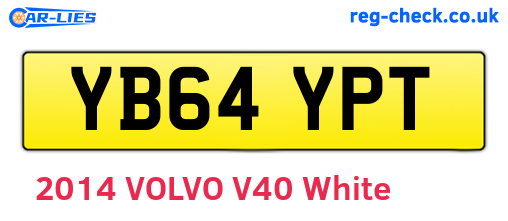 YB64YPT are the vehicle registration plates.
