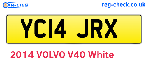 YC14JRX are the vehicle registration plates.