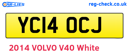 YC14OCJ are the vehicle registration plates.