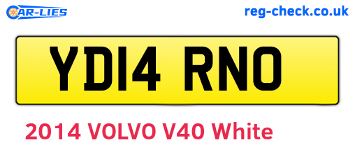 YD14RNO are the vehicle registration plates.