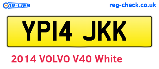 YP14JKK are the vehicle registration plates.
