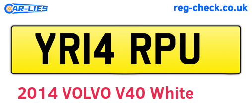 YR14RPU are the vehicle registration plates.