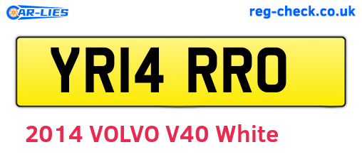 YR14RRO are the vehicle registration plates.