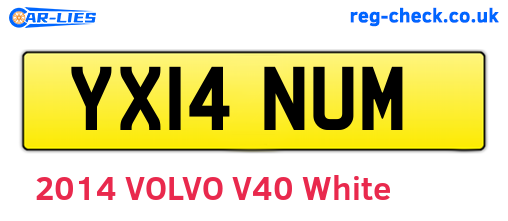 YX14NUM are the vehicle registration plates.