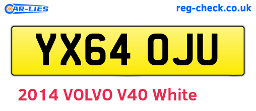 YX64OJU are the vehicle registration plates.