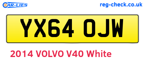 YX64OJW are the vehicle registration plates.