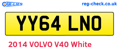 YY64LNO are the vehicle registration plates.