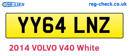 YY64LNZ are the vehicle registration plates.
