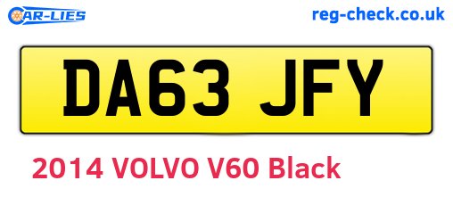 DA63JFY are the vehicle registration plates.