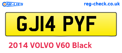 GJ14PYF are the vehicle registration plates.