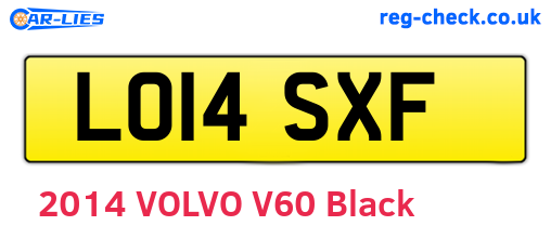 LO14SXF are the vehicle registration plates.