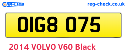 OIG8075 are the vehicle registration plates.