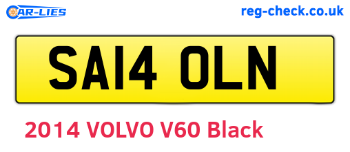 SA14OLN are the vehicle registration plates.